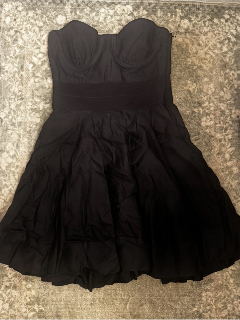 Strapless Black Fit-and-Flare Dress